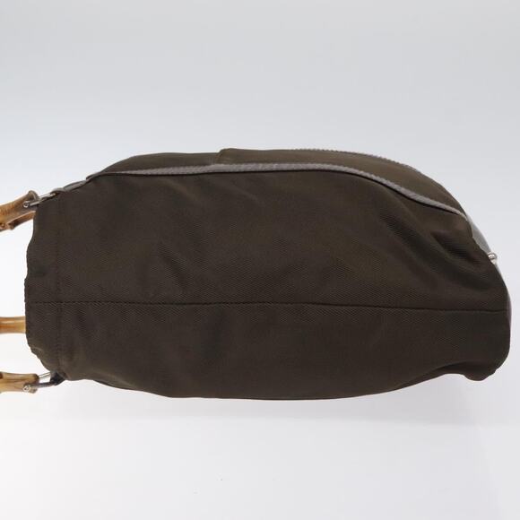 GUCCI Bamboo Hand Bag Nylon Beige Silver 000 1998 000 1998 - Picture 5 of 12